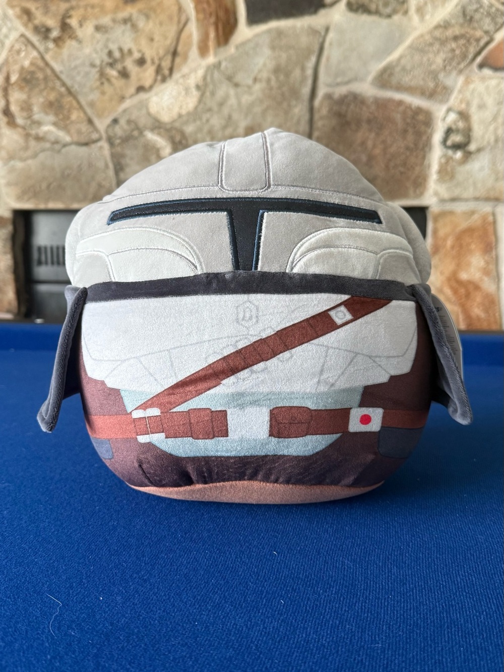 Plush Space Helmet Decorative Pillow - Gray and Brown